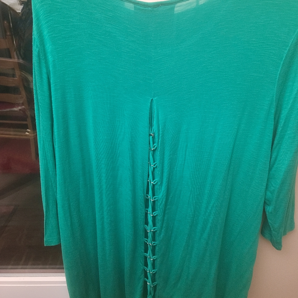 Chico's congo green xl pullover top